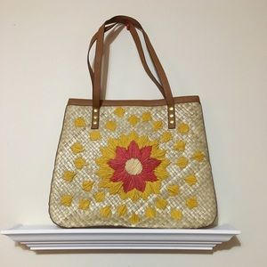 Olivia & Joy Woven Handmade Floral Tote Purse